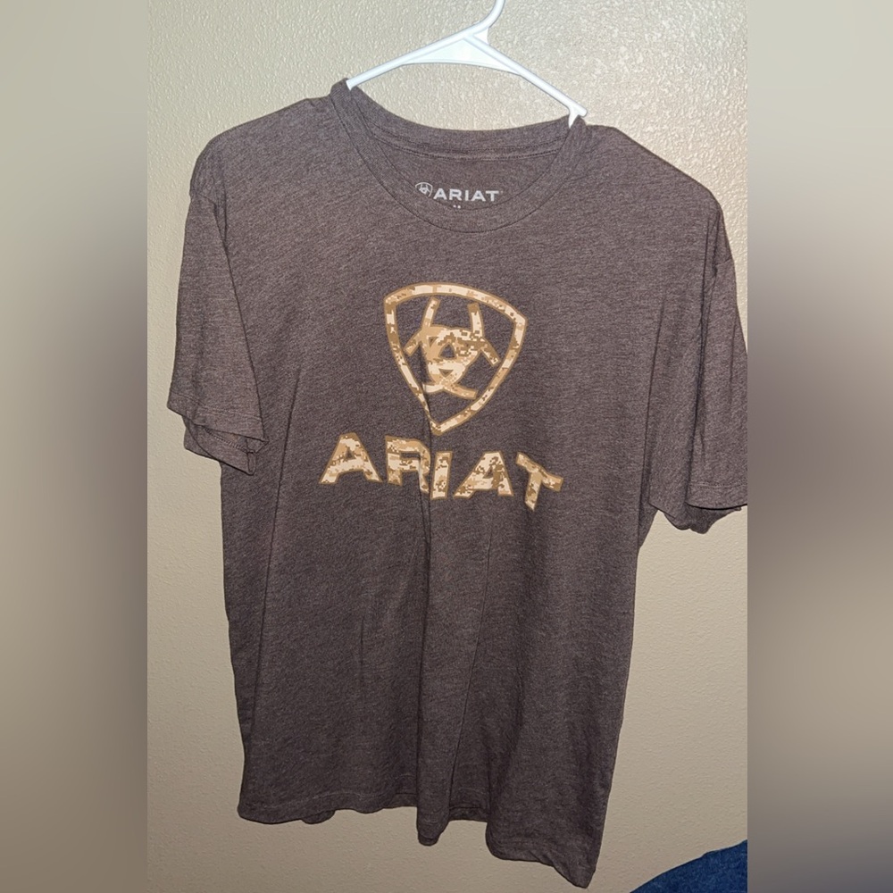 Ariat Men's Brown Tee with Gold Logo